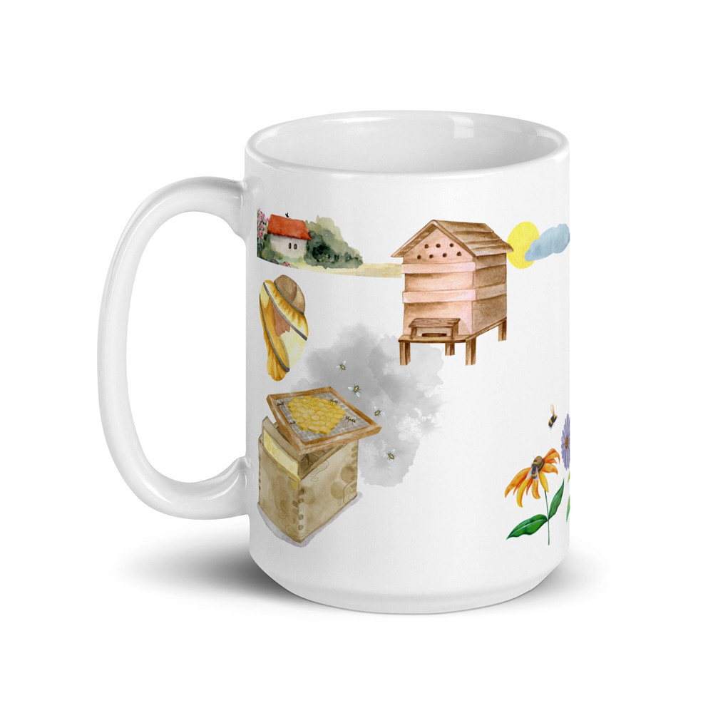 Bee Keeper Mug Honey Bees Flowers Nature Mug Naturecore Cottagecore Beekeeping Farmer Gift Cottagecore Tea Coffee Mug Apiarist Birthday Gift.jpg