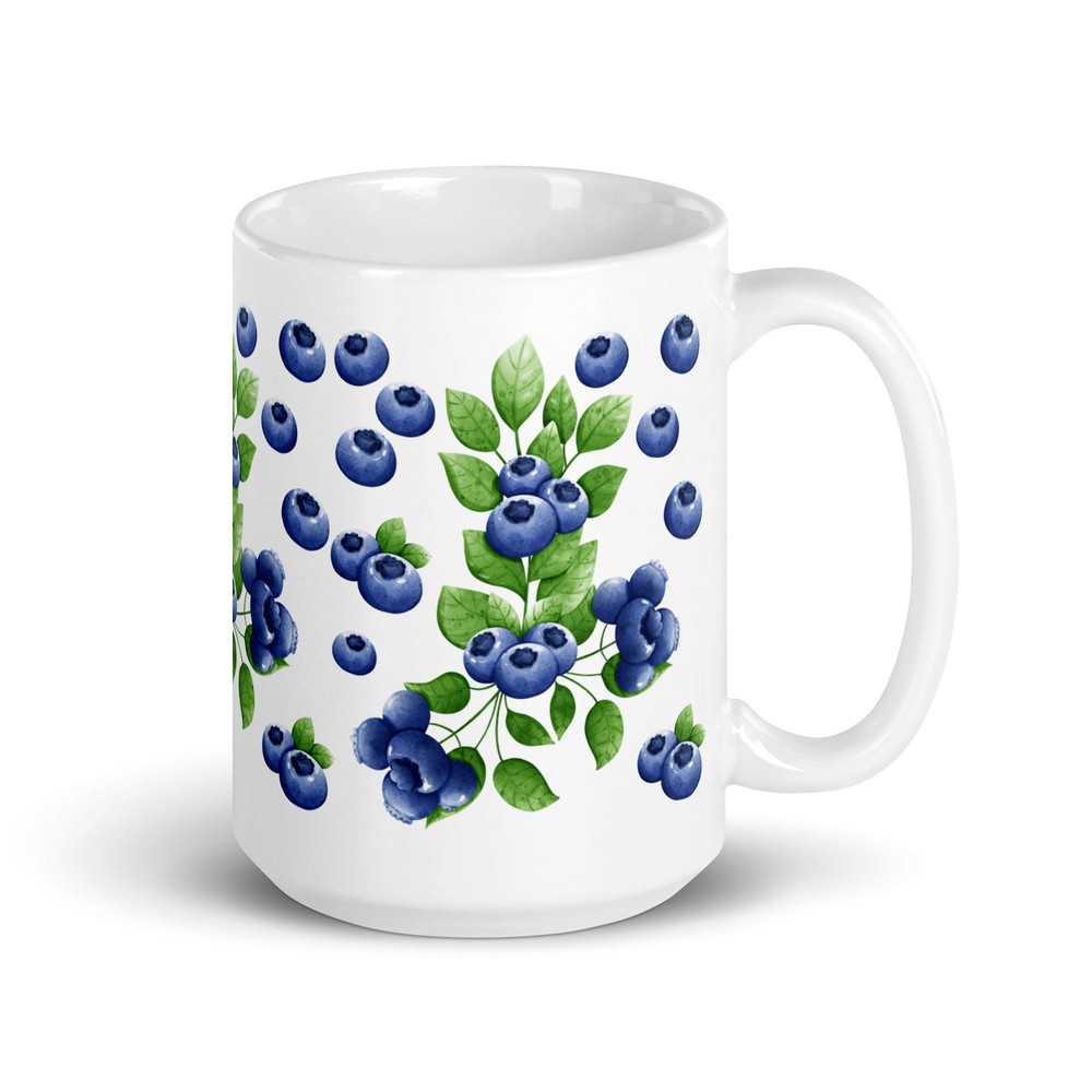 Blueberry Mug Blueberry Lover Gift Blueberries Fruit Mug Cottagecore Coffee, Tea Mug Berry Gift Holiday Berry Lover Birthday Gift.jpg