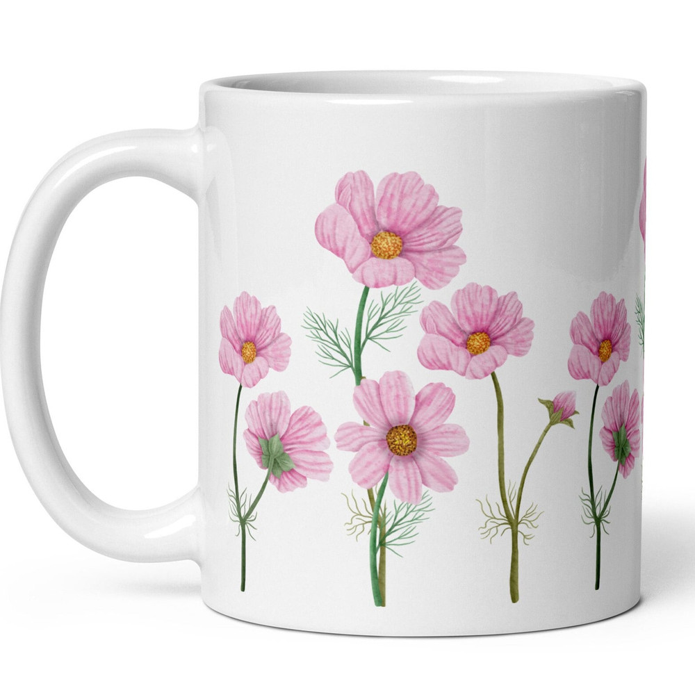 Cosmos Mug Cosmos Flower Lover Cottagecore Flowers Coffee Tea Mug Naturecore Flowercore Best Wishes Gift Libra October Birth Flower Gift.jpg