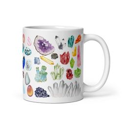 crystal rocks mug crystal lover crystals gift rock hound gem metaphysical gift cottagecore tea coffe