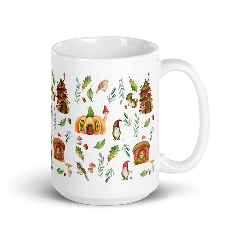 Gnome Mug Gnome Lover Gift Woodland Fall Autumn Tea Mug Cottagecore Coffee Mug Forest Naturecore Gift Mushroom Gnome Home Mug.jpg