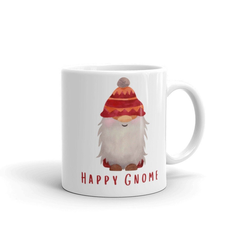 Happy Gnome Mug Gnome Lover Gift Happy Home Coffee Mug Woodland Gnome Tea Mug Happy Holidays Gift Hostess Gnome Pun Mug New Homeowner Gift.jpg