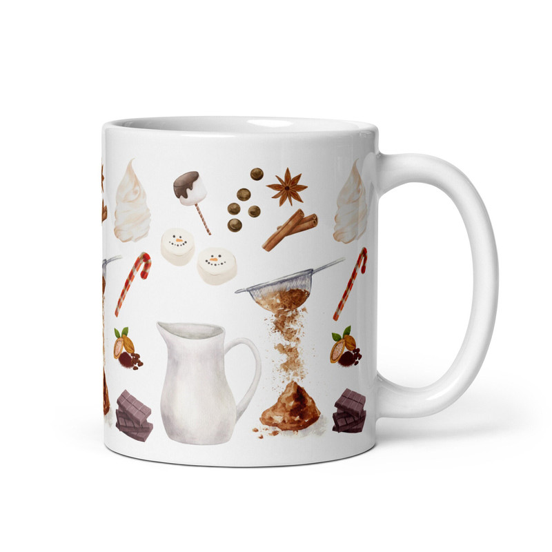 Hot Cocoa Mug Hot Chocolate Lover Gift Coffee Tea Cottagecore Holiday Winter Mug Hostess Gift.jpg