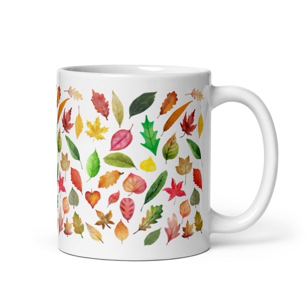 Leaves Mug Fall Lover Gift Woodland Nature Tree Autumn Lover Gift Fall Leaf Tea Coffee Mug Cottagecore Naturecore Autumn Fall Birthday Gift.jpg