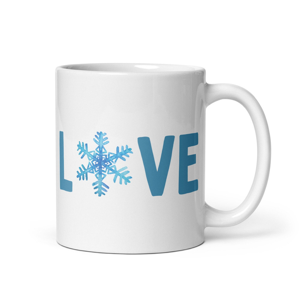 Love Snowflake Mug Snow Lover Gift Winter Tea Mug Snow Coffee Mug Love Your Uniqueness Gift Love You Gift One of a Kind Thinking of You Gift.jpg