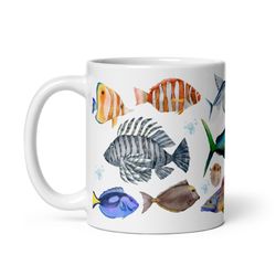 ocean fish mug tropical fish gift aquarium sea life coral reef angelfish ocean lover nature lover te