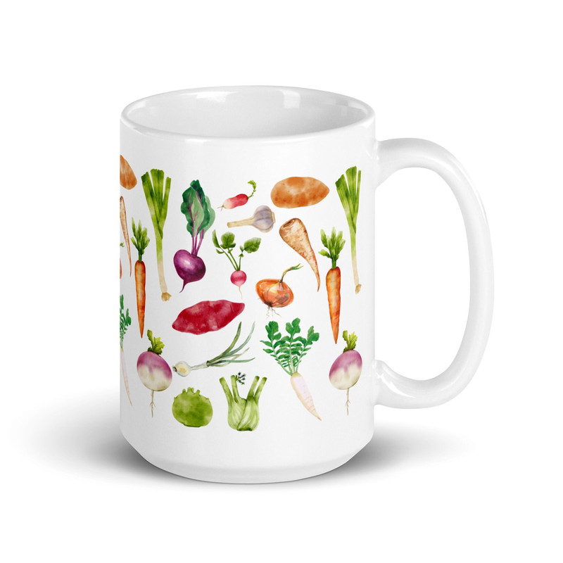 Root Vegetable Mug, Plant Lover, Veggie, Nature Lover, Grounded, Floral, Cottagecore, Tea, Coffee, Gardener, Farmer, Holiday, Birthday Gift.jpg