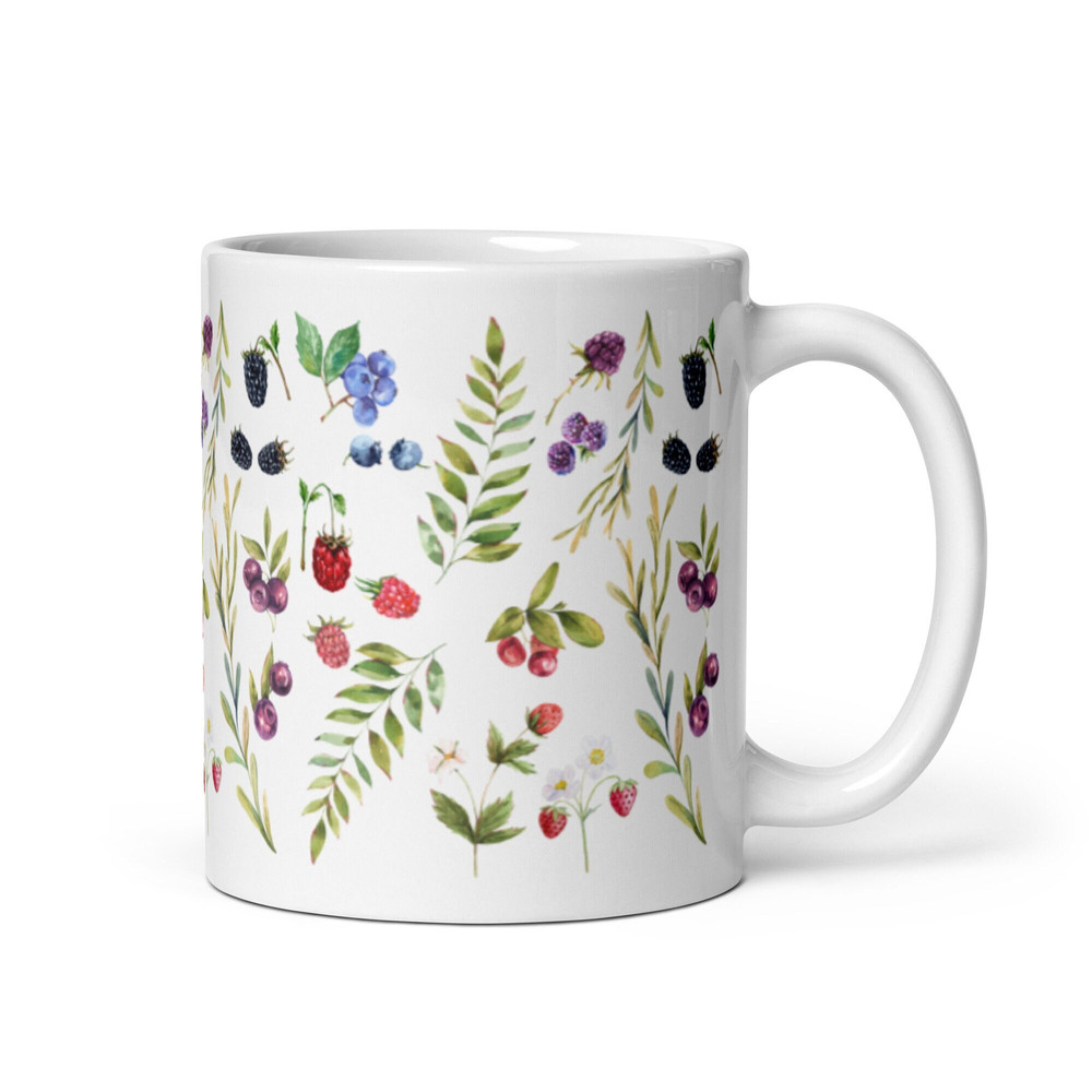 Wild Berries Mug Berry Lover Gift Woodland Forest Nature Wild berry Mug Cottagecore Coffee Tea Mug Berry Gift Holiday Berry Birthday Gift.jpg