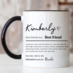 best friend definition mug, personalized friendship mug, funny birthday gift for friend, bestie sist