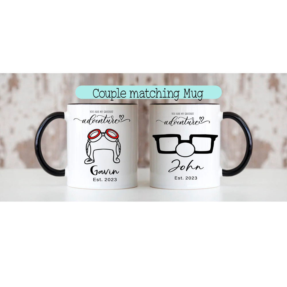 Carl and Ellie coffee mug, couple matching mug gift for husband wife, newlywed gift, best first anniversary gift for couple lovers, W15.jpg
