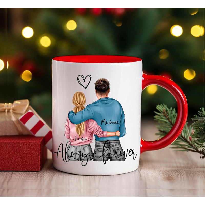 Couples Always forever, Custom couple portrait, Boyfriend & Girlfriend love gift, Partner Anniversary Gift, Gift for her, Christmas gift 1.jpg