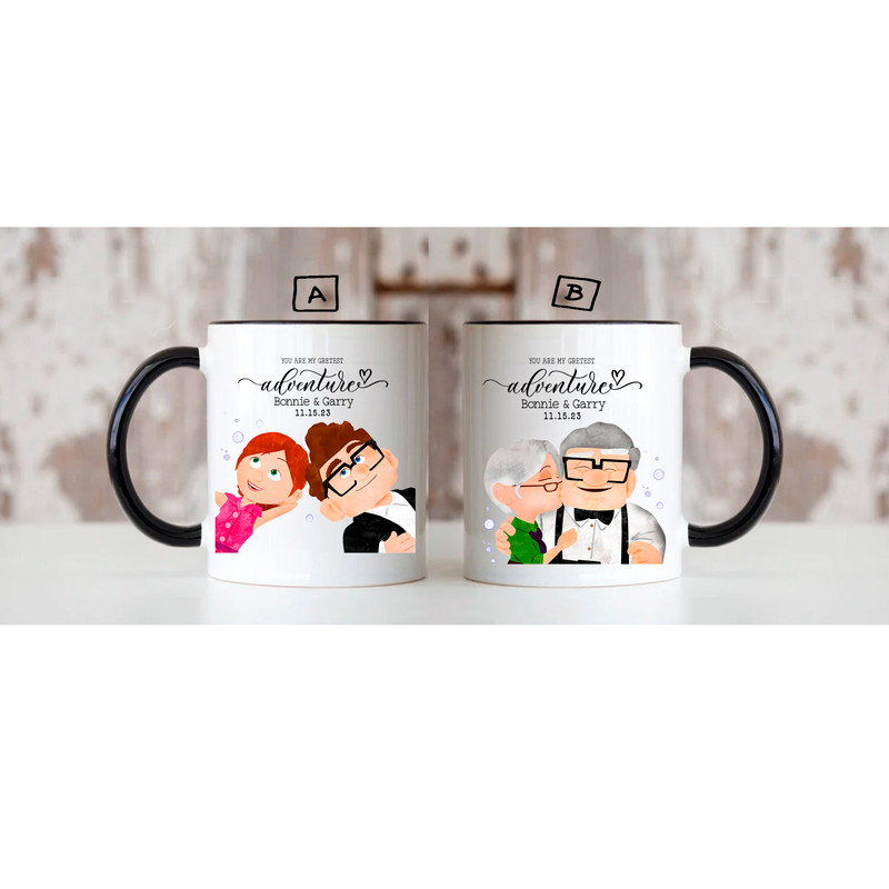customizable couple anniversary, 30th 42nd 60th anniversary, Mr and mrs mug, golden anniversary, married for years, Carl and Ellie love, w12 1.jpg