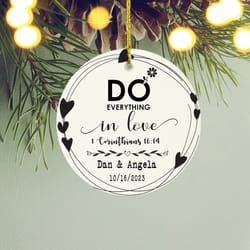 do everything in love, christian couple gift personalized, catholic wedding gift, newlywed faith gif