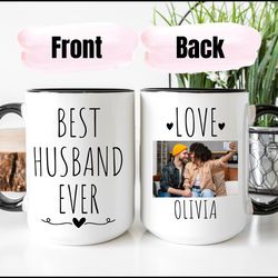 best husband ever mug, personalized photo mug for husband, gift for husband, husband mug with picture, husband gift from