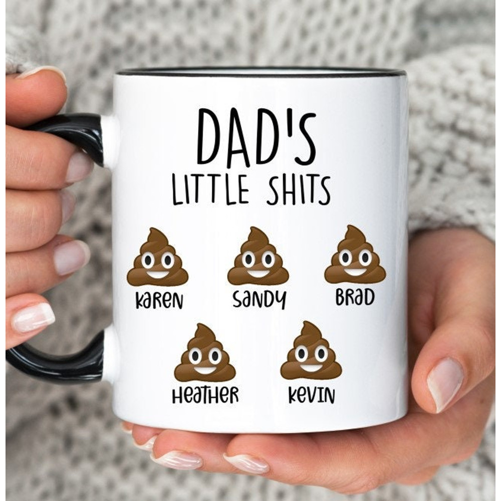 Dad's Little Shits Mug, Funny Dad Mug, Father's Day Gift for Dad, Personalized Dad Mug, Best Dad Coffee Mug, Dad Birthday Gift.jpg