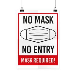 mask required no mask no entry social distance sign mask required sign face mask poster