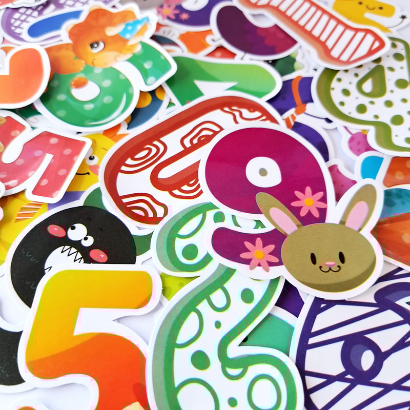 ChildrenFunnyNumbersStickerPackAnimalswithNumbersStickersCartoonLaptopStickersGraffitiK