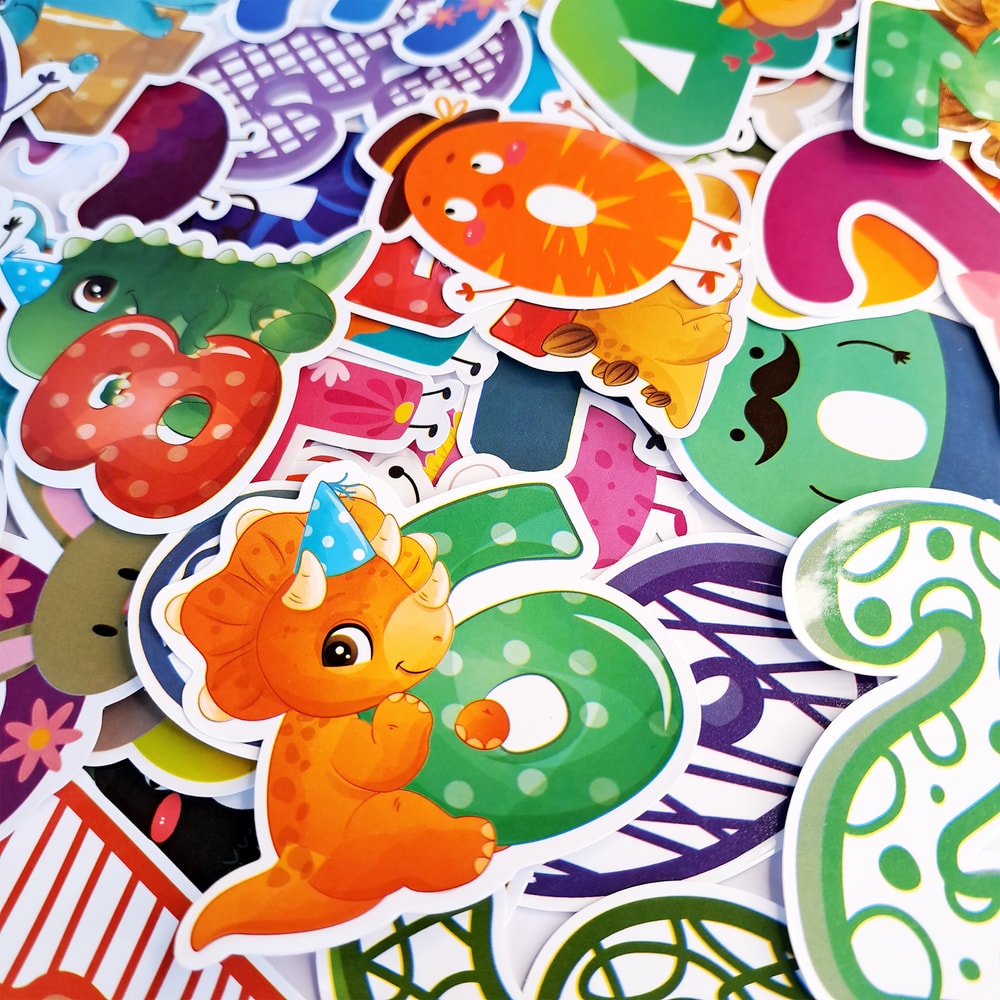ChildrenFunnyNumbersStickerPackAnimalswithNumbersStickersCartoonLaptopStickersGraffitiK