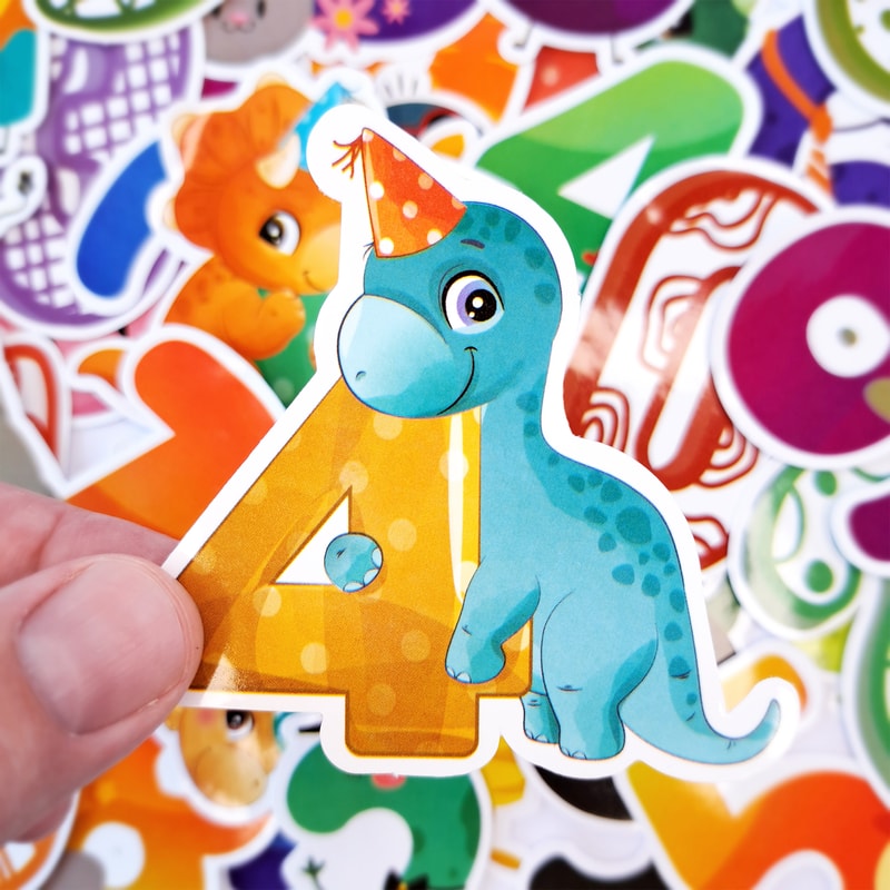 ChildrenFunnyNumbersStickerPackAnimalswithNumbersStickersCartoonLaptopStickersGraffitiK