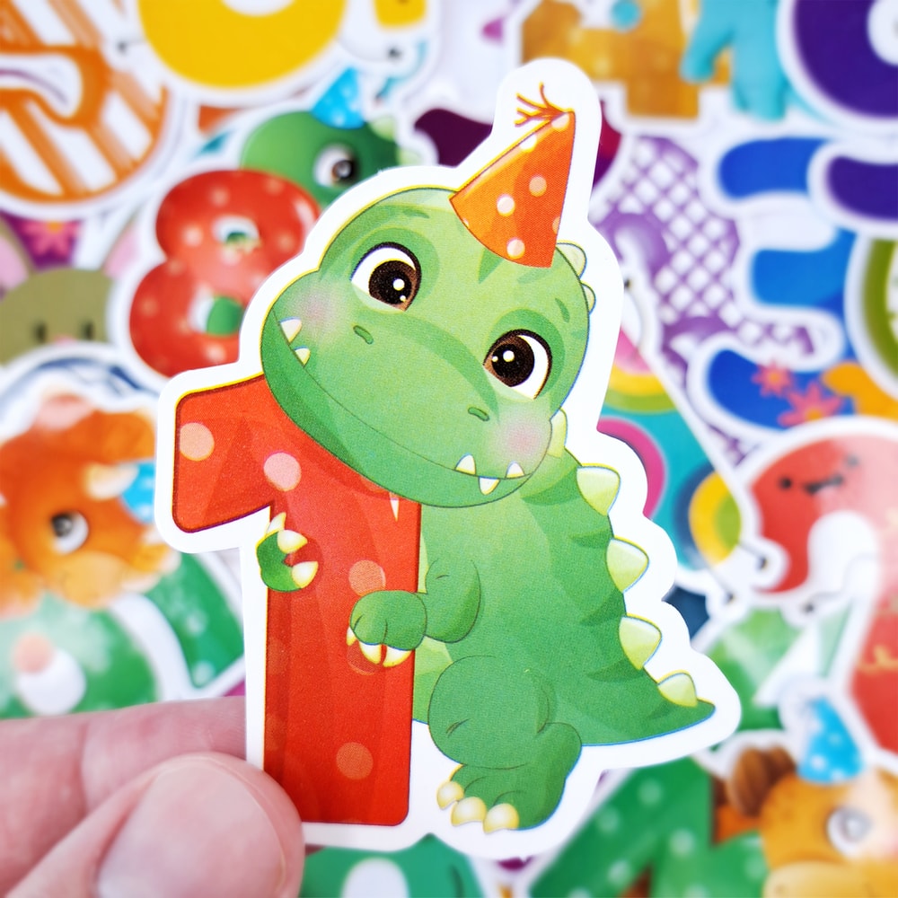 ChildrenFunnyNumbersStickerPackAnimalswithNumbersStickersCartoonLaptopStickersGraffitiK