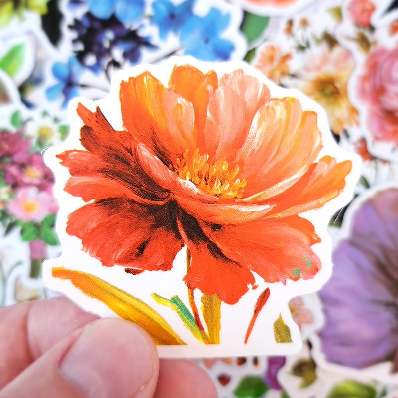 VintageBeautifulFlowerStickerPackFloralGardenStickersNaturecolorfulStickersFloristDecor