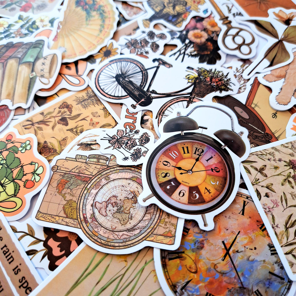 VintageScrapbookingStickerPackRetroStyleStickersDecorativeStickerCottagecoreStickersLugga