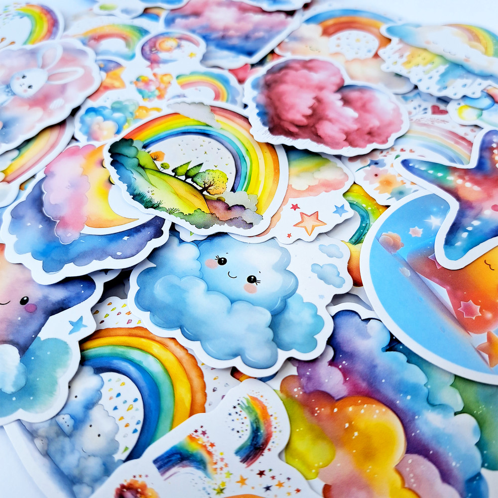 BabyRainbowStickerPackFairytaleStickersCartoonRabbitStickersFluffycloudsStickersGoodNig