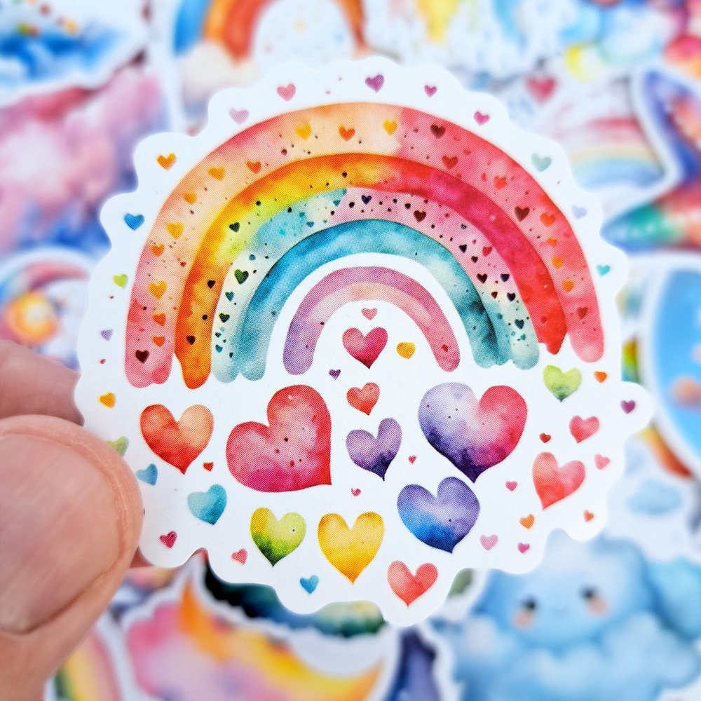 BabyRainbowStickerPackFairytaleStickersCartoonRabbitStickersFluffycloudsStickersGoodNig