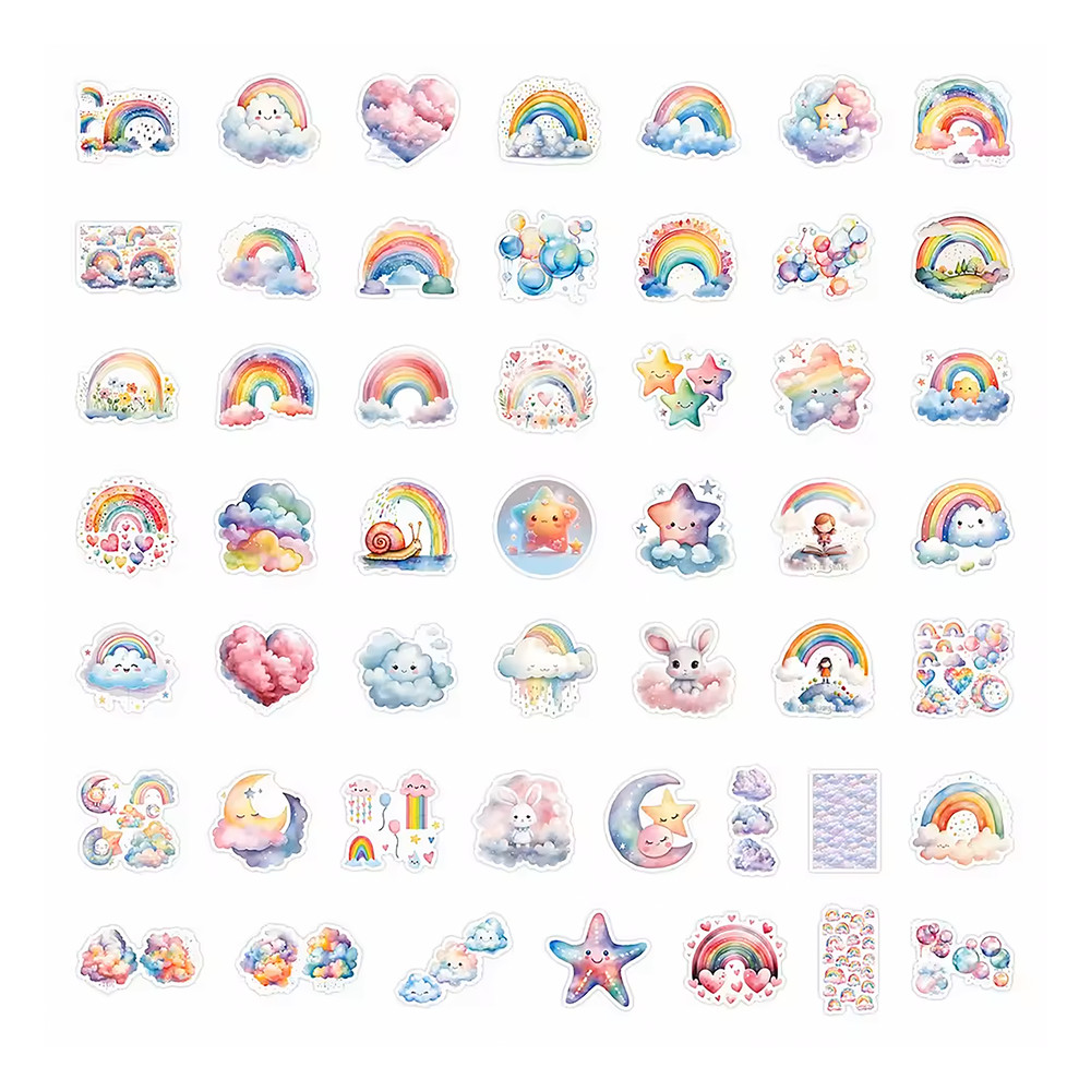 BabyRainbowStickerPackFairytaleStickersCartoonRabbitStickersFluffycloudsStickersGoodNig