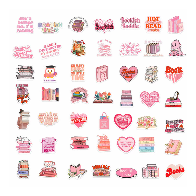 60 PCS Bookish Sticker Pack Book Lover Stickers Romance Reader Stickers Kindle Stickers Bundle Booki