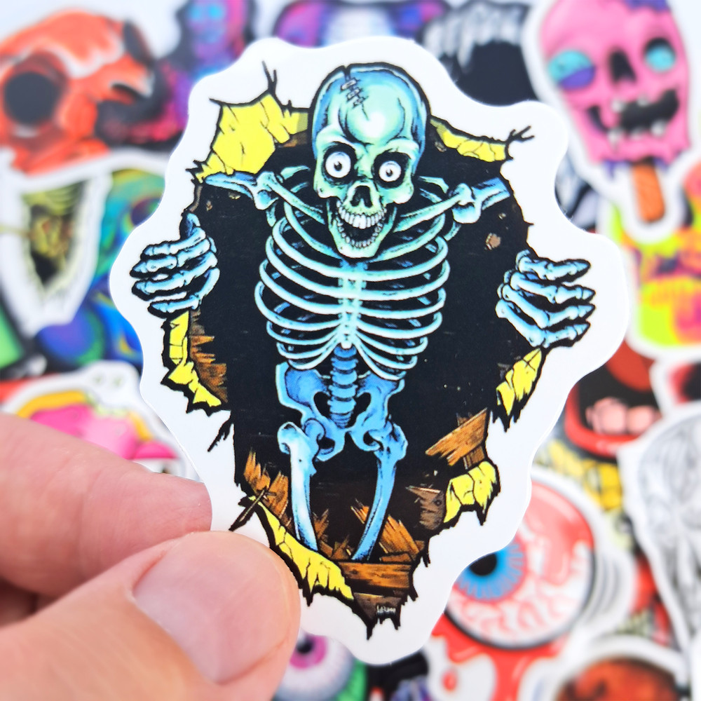 50 PCS Halloween Zombie Sticker Pack Horror Skull Stickers Scary Halloween Stickers Halloween Horror