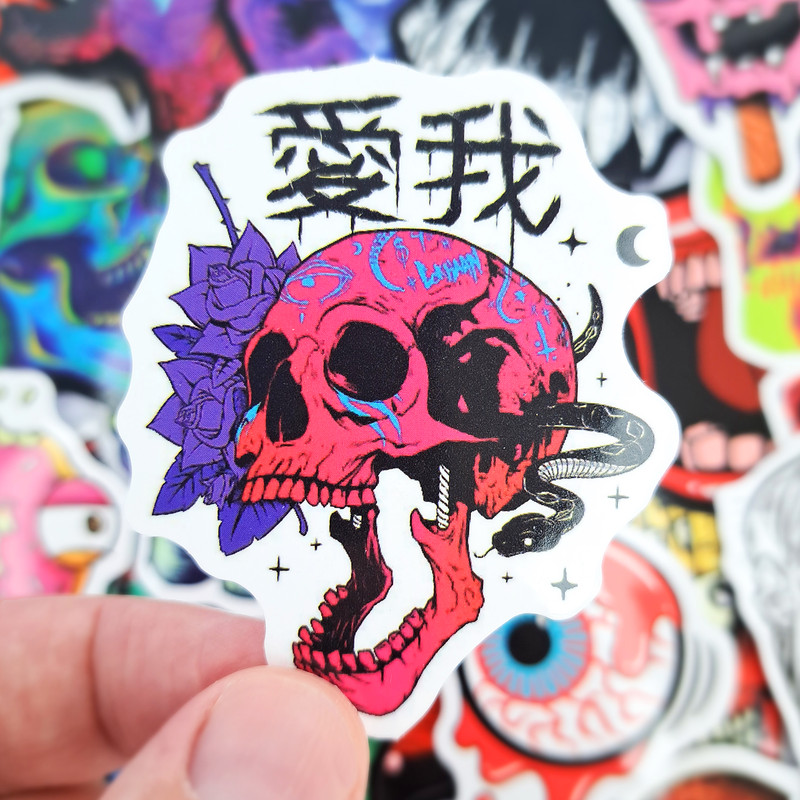 50 PCS Halloween Zombie Sticker Pack Horror Skull Stickers Scary Halloween Stickers Halloween Horror