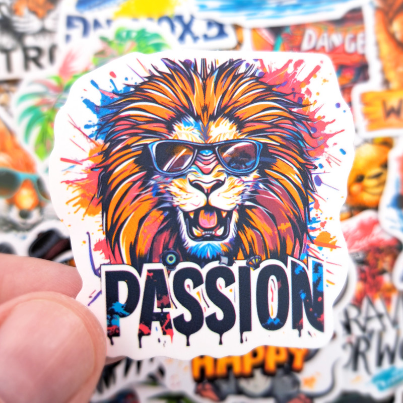 50 PCS Motivational Words Animals Sticker Pack Inspirational Stickers Positive Stickers Cartoon Teen