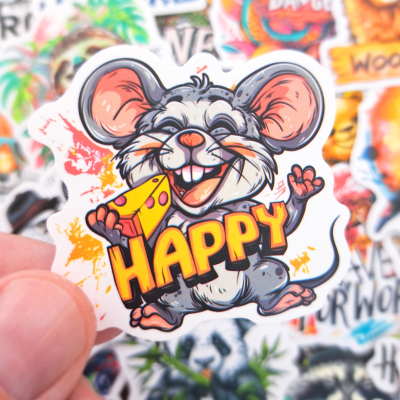 50 PCS Motivational Words Animals Sticker Pack Inspirational Stickers Positive Stickers Cartoon Teen