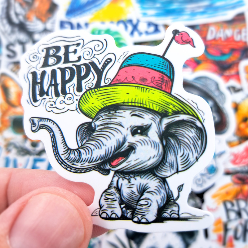 50 PCS Motivational Words Animals Sticker Pack Inspirational Stickers Positive Stickers Cartoon Teen