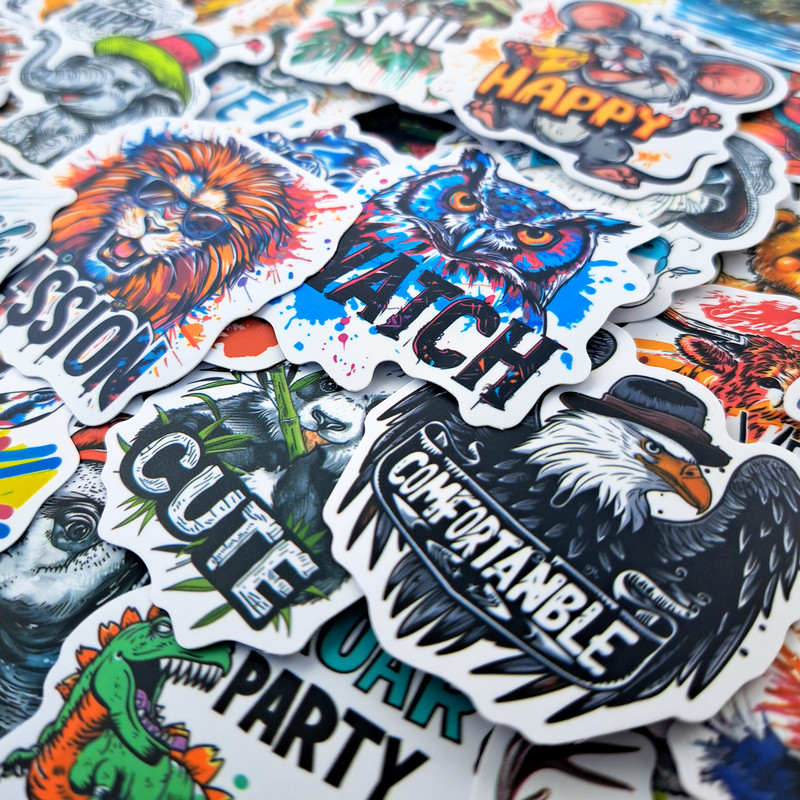 50 PCS Motivational Words Animals Sticker Pack Inspirational Stickers Positive Stickers Cartoon Teen