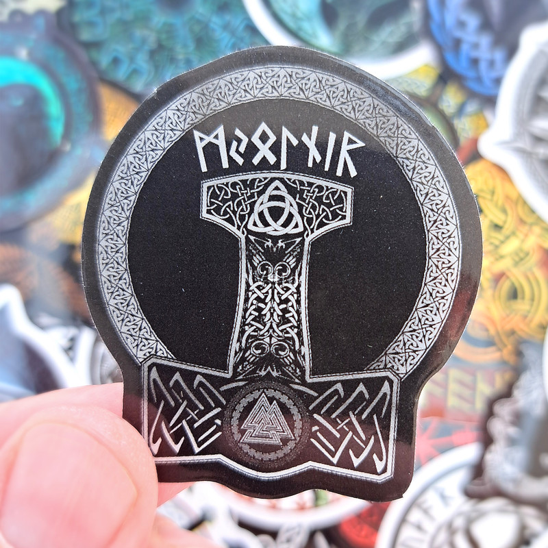 50 PCS Norse Viking Sticker Pack Viking Runes Stickers Viking Helmet Stickers Norse Compass Stickers