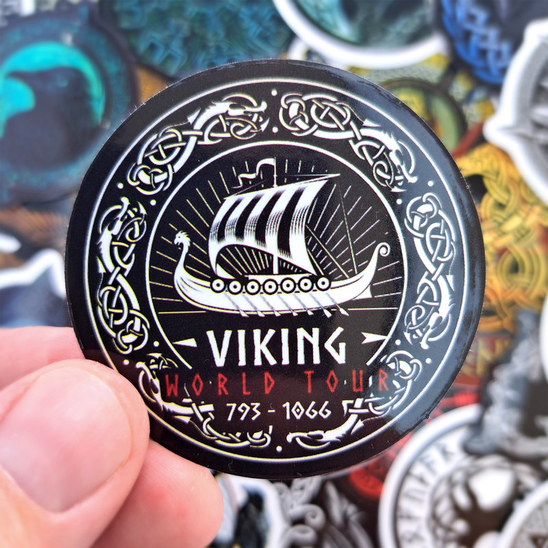 50 PCS Norse Viking Sticker Pack Viking Runes Stickers Viking Helmet Stickers Norse Compass Stickers