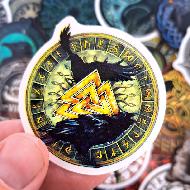 50 PCS Norse Viking Sticker Pack Viking Runes Stickers Viking Helmet Stickers Norse Compass Stickers