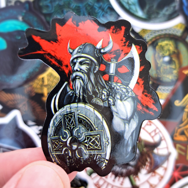 50 PCS Norse Viking Sticker Pack Viking Runes Stickers Viking Helmet Stickers Norse Compass Stickers