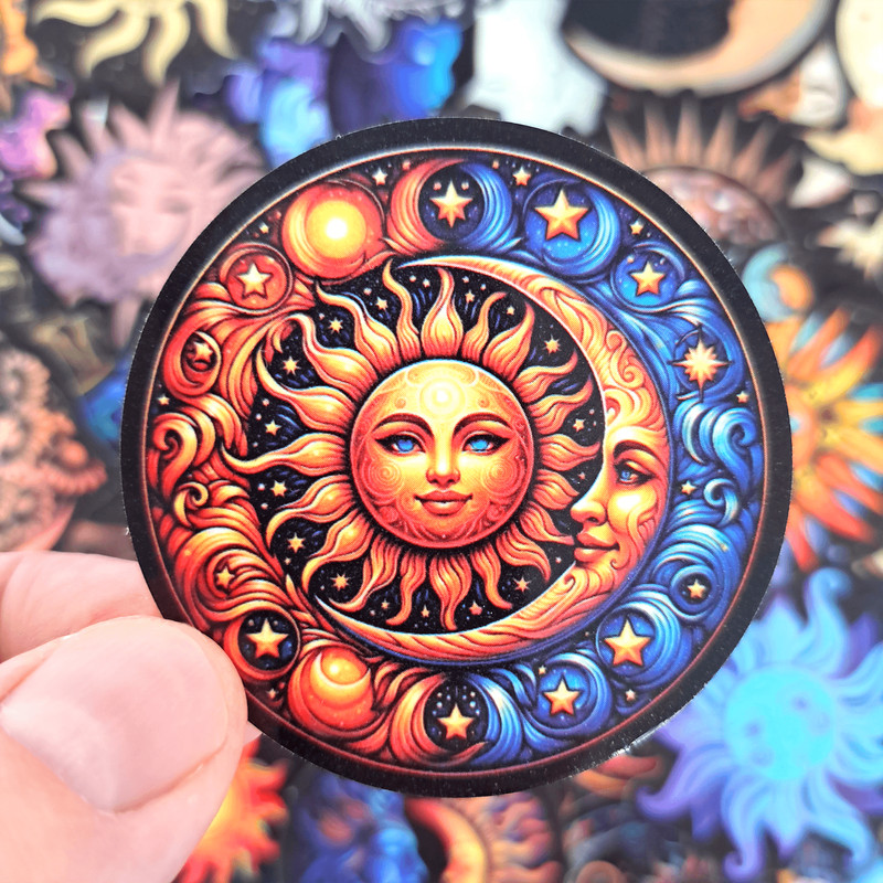 50 PCS Celestial Sun And Moon Sticker Pack Art Aesthetic Stickers Galaxy Stars Stickers Astronomy S