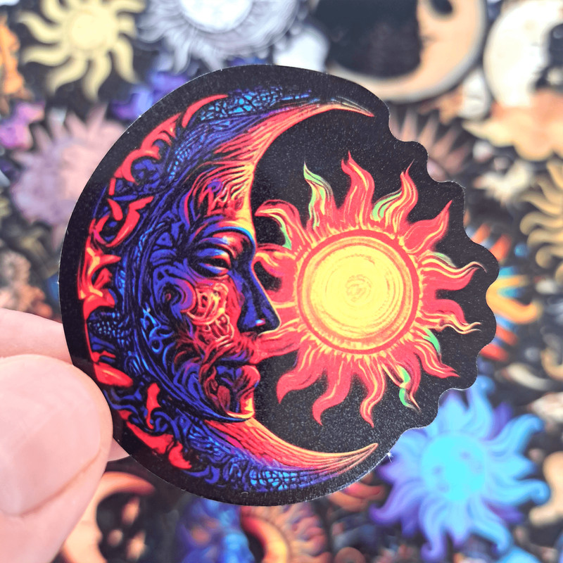 50 PCS Celestial Sun And Moon Sticker Pack Art Aesthetic Stickers Galaxy Stars Stickers Astronomy S