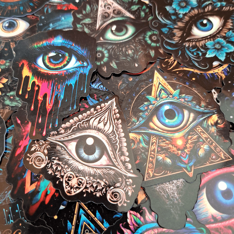 50 PCS Third Eye Sticker Pack Evil Eye Stickers Occult Eye Stickers Mystical Eye Stickers Masonic P