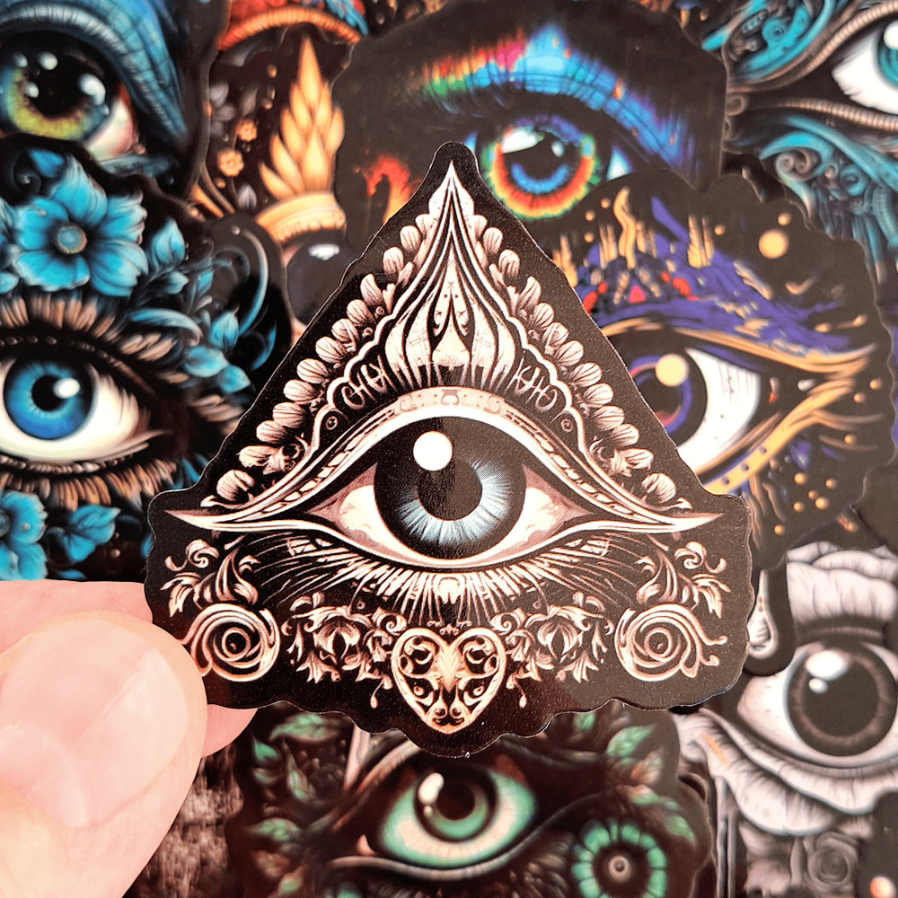 50 PCS Third Eye Sticker Pack Evil Eye Stickers Occult Eye Stickers Mystical Eye Stickers Masonic P