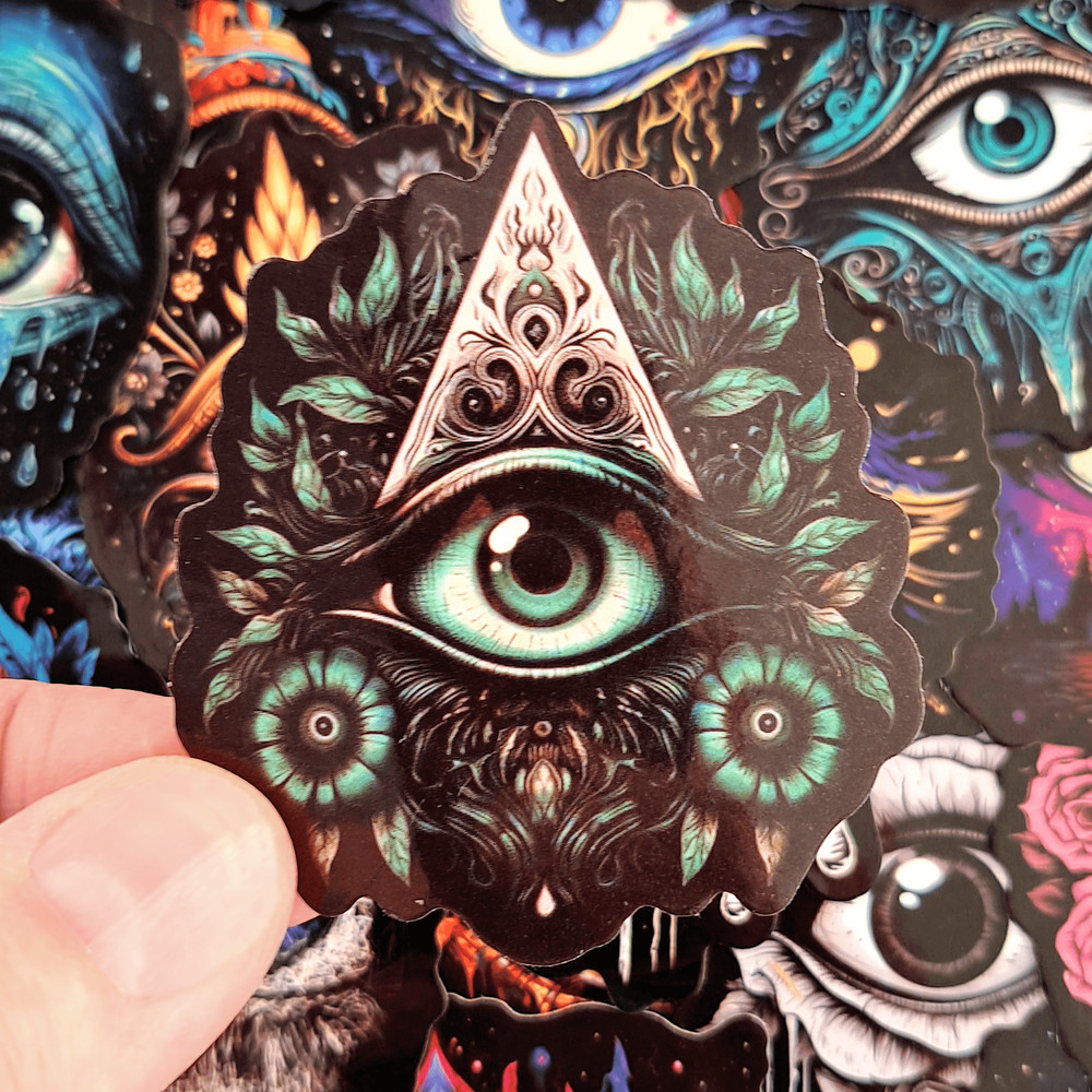 50 PCS Third Eye Sticker Pack Evil Eye Stickers Occult Eye Stickers Mystical Eye Stickers Masonic P