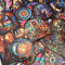 50 PCS Stained Glass Sticker Pack Gothic Glass Mosaic Stickers Kaleidoscope Stickers Colored Staine