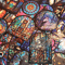 50 PCS Stained Glass Sticker Pack Gothic Glass Mosaic Stickers Kaleidoscope Stickers Colored Staine