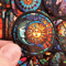50 PCS Stained Glass Sticker Pack Gothic Glass Mosaic Stickers Kaleidoscope Stickers Colored Staine