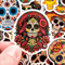 50 PCS Mexican Skeleton Sticker Pack Mexican Skull Stickers Calavera Stickers Catrina Stickers Mexi