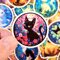50 PCS Vibrant Cats Stained Glass Sticker Pack Kaleidoscope Stickers Colorful Prism Cat Cartoon Gra